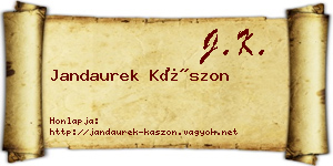 Jandaurek Kászon névjegykártya